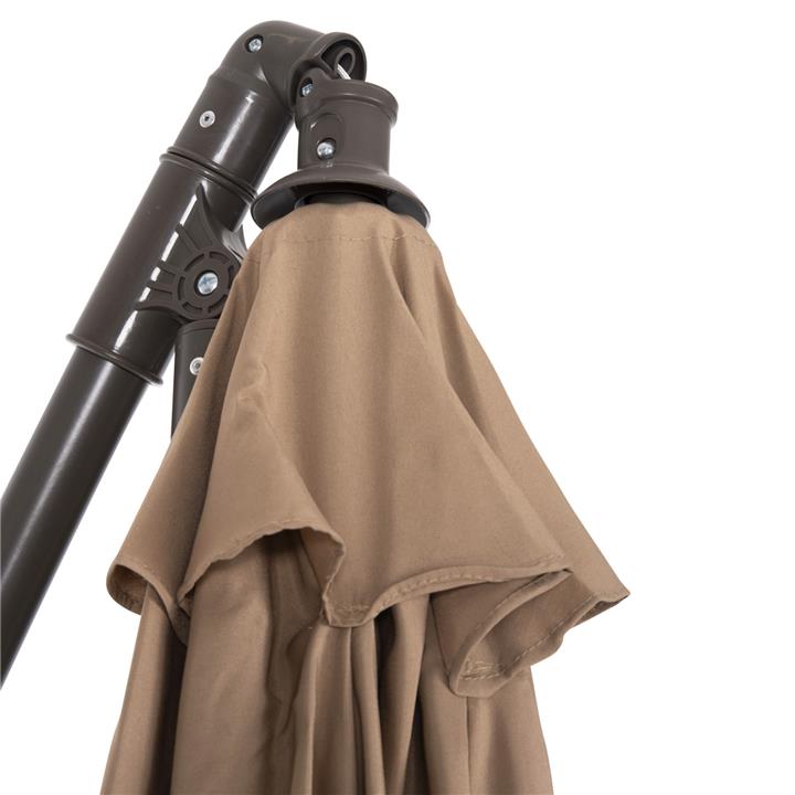 FOLDING UMBRELLA GELDORF HM6092 METAL & POLYESTER SHADE IN BROWN Φ260x245Hcm.