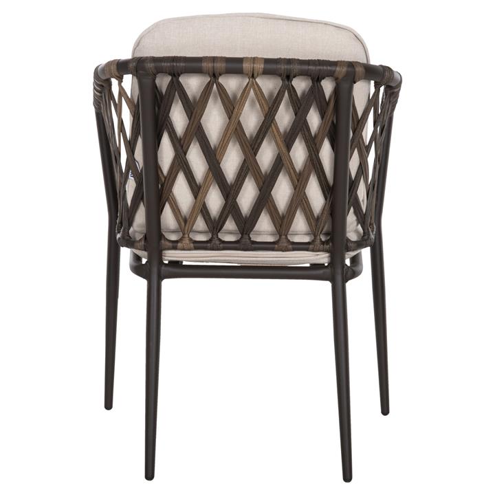 ALUMINUM ARMCHAIR BOLLY HM6080 BROWN FRAME-SYNTHETIC RATTAN IN BROWN-BEIGE CUSHIONS 58,5x67x86Hcm.