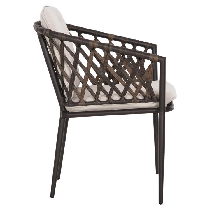 ALUMINUM ARMCHAIR BOLLY HM6080 BROWN FRAME-SYNTHETIC RATTAN IN BROWN-BEIGE CUSHIONS 58,5x67x86Hcm.