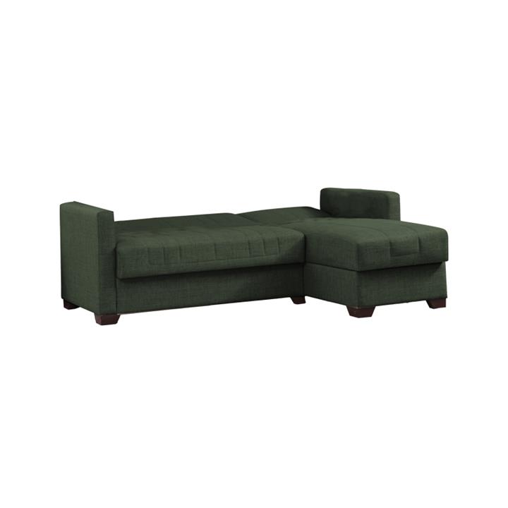 Corner sofa-bed with storage space Alasko pakoworld green fabric 204x143x83cm