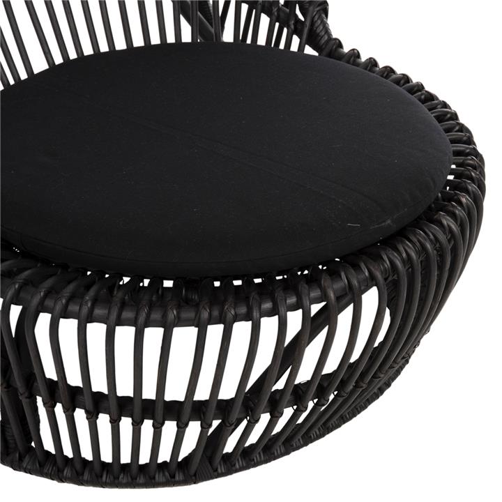 ARMCHAIR ENTROPY HM9840.03 NATURAL POLISHED RATTAN WITH CUSHION-BLACK 80x97x85Hcm.