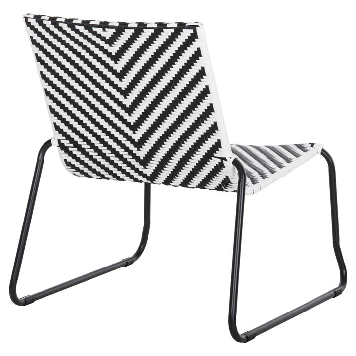 ΜΕΤΑΛΛΙΚΗ ΚΑΡΕΚΛΑ PONY HM6082 ΜΑΥΡΟ & ΑΣΠΡΟ ΣΥΝΘ.RATTAN 66x68x75Υεκ.