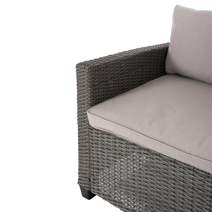OUTDOOR LOUNGE SET RIGHT CORNER SOFA&TABLE CARSON HM6078.01 GREY SYNTHETIC RATTAN-CUSHIONS-PS WOOD
