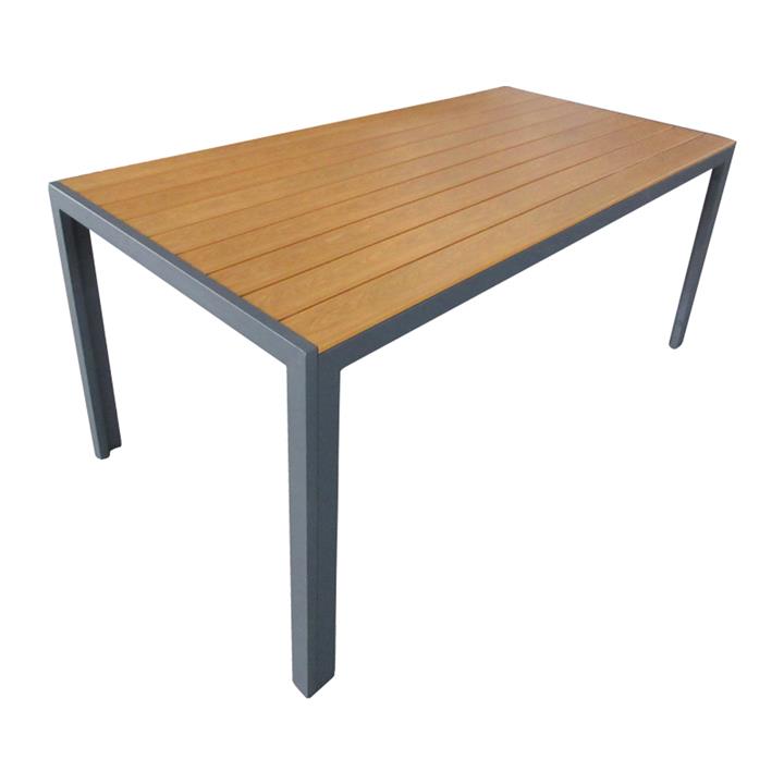 Nares table pakoworld aluminum anthracite-plywood natural 180x90x72.5cm