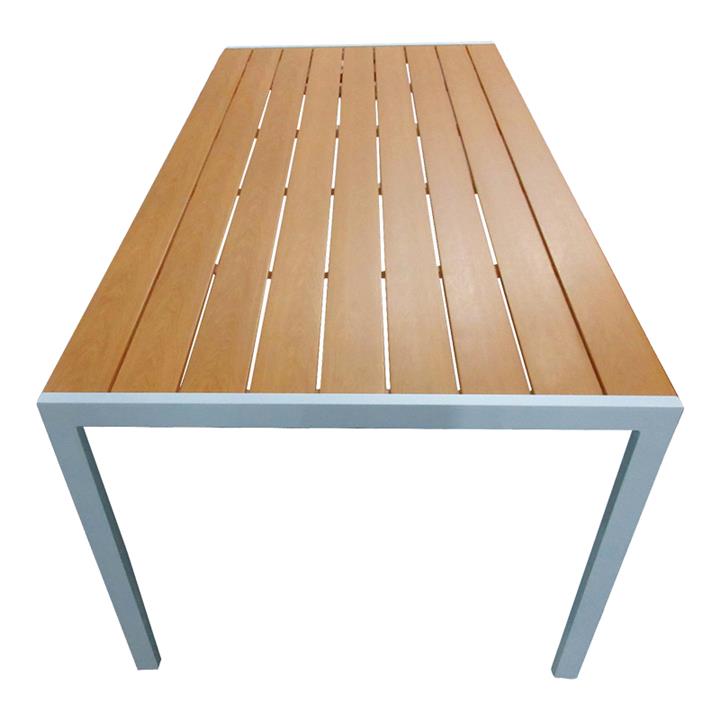 Nares table pakoworld aluminum white-plywood natural 180x90x72.5cm