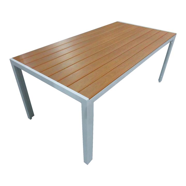 Nares table pakoworld aluminum white-plywood natural 180x90x72.5cm
