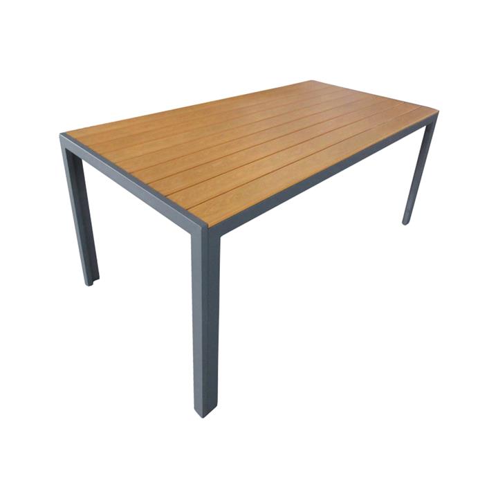 Nares table pakoworld aluminum anthracite-plywood natural 140x80x72.5cm