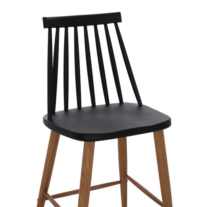 BAR STOOL HM9300.02 BLACK NATURAL 43x45x97Η