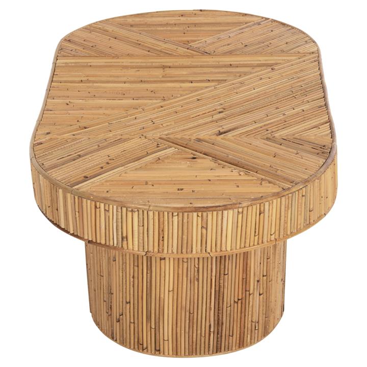 COFFEE TABLE OVAL TOP GATSBY HM9870 RATTAN IN NATURAL COLOR 110x59x39Hcm.