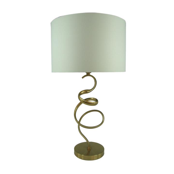 Table lamp Valou Inart E27 gold aluminium-white fabric D35x65cm