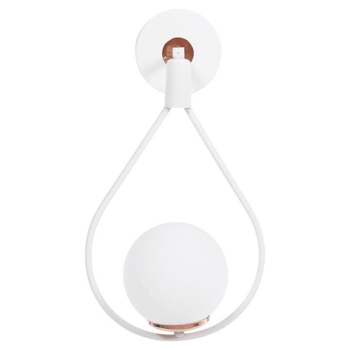 WALL SCONCE HANGING DROP WHITE WITH WHITE GLOBE 22x20x43Hcm.HM7640.03