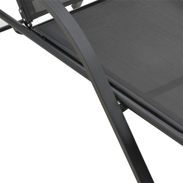 Deckchair with arms Cinch pakoworld grey aluminium- grey textilene