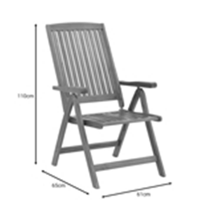 Dining table Zerco-Sopho I pakoworld set of 5 natural solid acacia wood 200/150x100x75cm