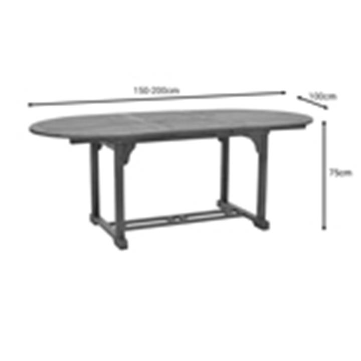 Dining table Zerco-Sopho I pakoworld set of 5 natural solid acacia wood 200/150x100x75cm