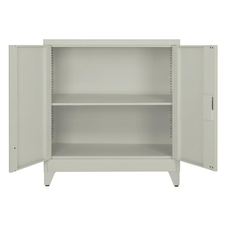 WARDROBE METALLIC DURON HM11980 2-LEAF WITH 2 STORAGE SPACES & LEGS-GREY 90Χ40Χ100Hcm.