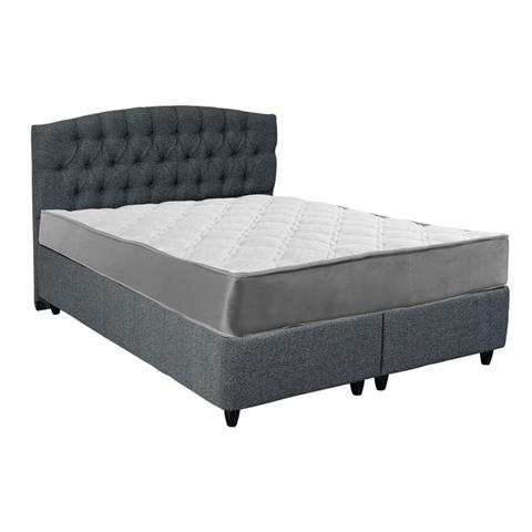 Lanse pakoworld double bed with storage bouclé anthracite 160x200cm