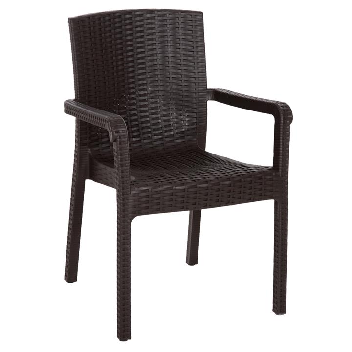 POLYPROPYLENE ARMCHAIR VECTOR HM6148.06 BROWN COLOR 56,5x55x87Hcm.