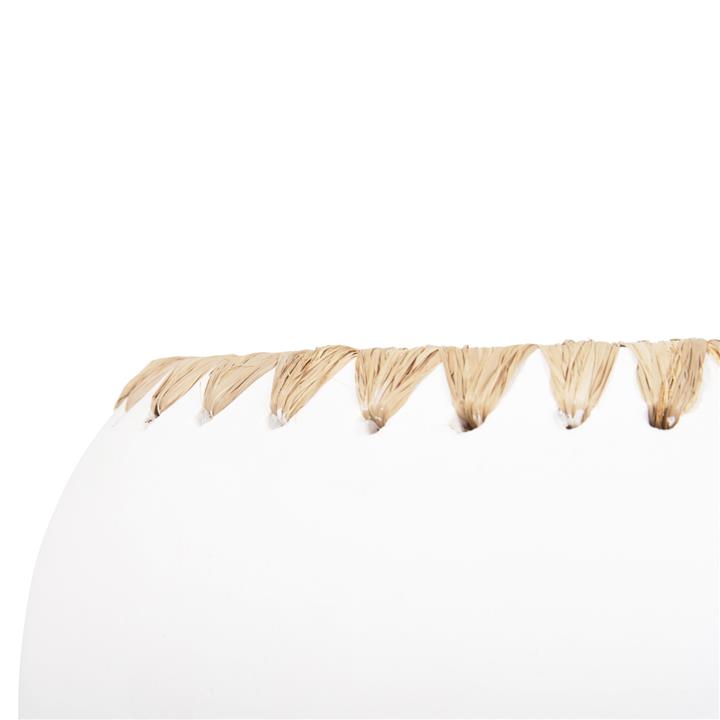 DECORATIVE VASE HM4375 TERRACOTTA IN WHITE WITH STRAW WEAVING ON THE RIM Φ29x23Hcm.