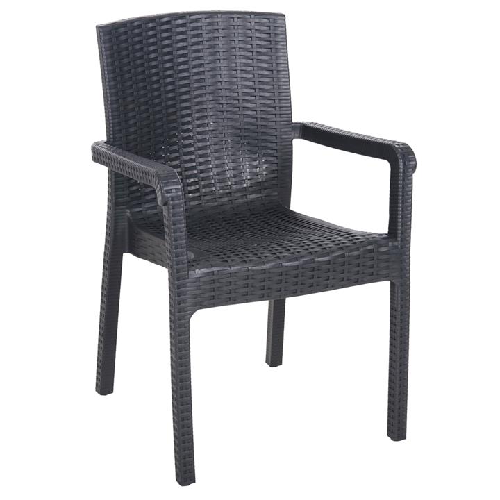 POLYPROPYLENE ARMCHAIR VECTOR HM6148.01 ANTHRACITE COLOR 56,5x55x87Hcm.