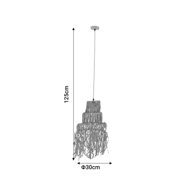 Ceiling lamp Nairan Inart E27 natural D30x125cm