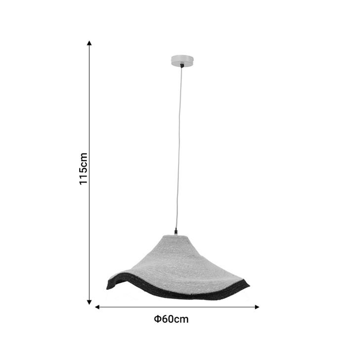 Ceiling lamp Hatty Inart E27 natural D60x115cm