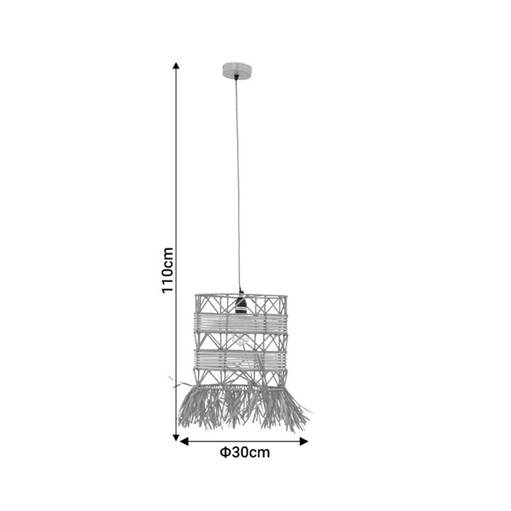 Ceiling lamp Crossio Inart E27 natural D30x110cm