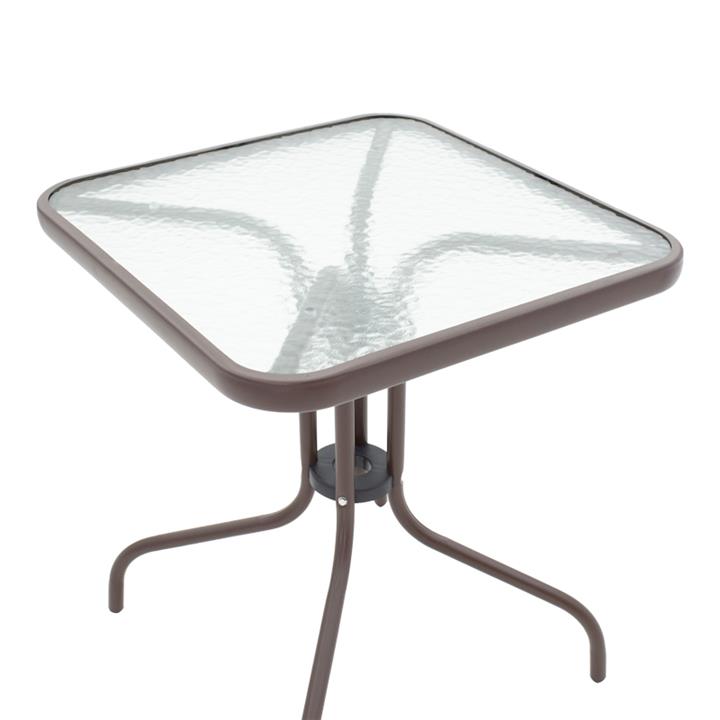 Obbi-Watson pakoworld dining table set of 3 brown metal-pe rattan Φ60x70cm