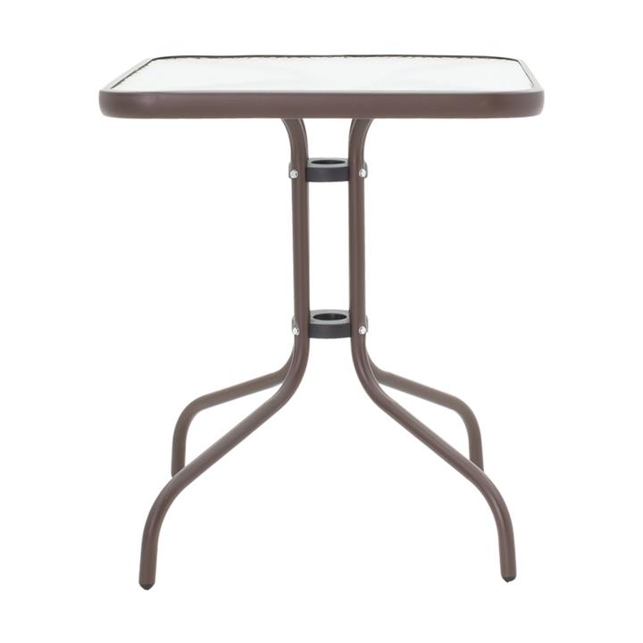 Obbi-Watson pakoworld dining table set of 3 brown metal-pe rattan Φ60x70cm