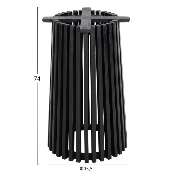 TABLE LEGS-BASE ROUND FRANTZ HM9459.12 MINDI WOOD IN BLACK Φ60x74Hcm.
