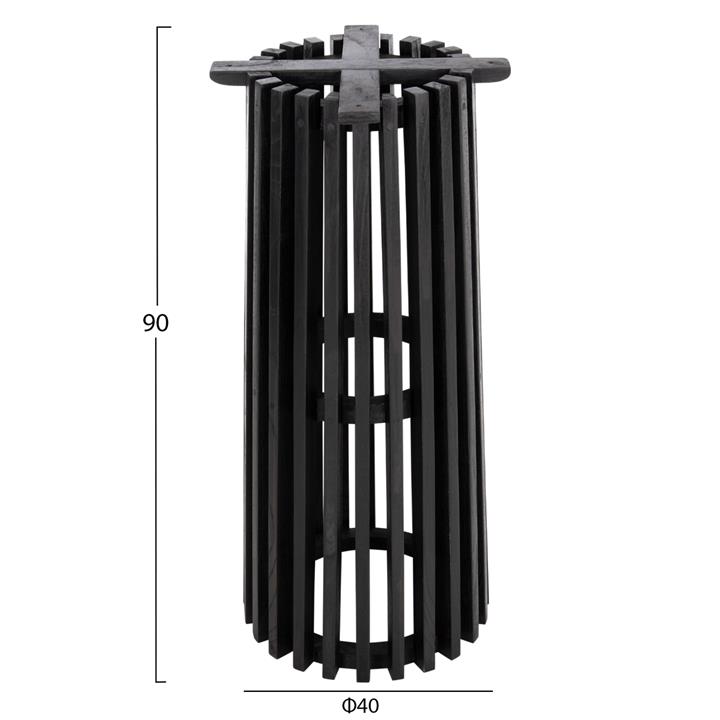 BAR STAND BASE/LEGS ROUND FRANTZ HM9857.12 MINDI WOOD IN BLACK Φ40x90Hcm.