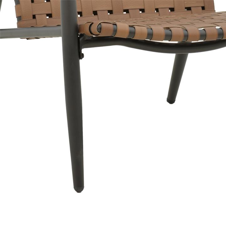 Armchair Eamon pakoworld metal black textilene brown 73,5χ62χ77cm