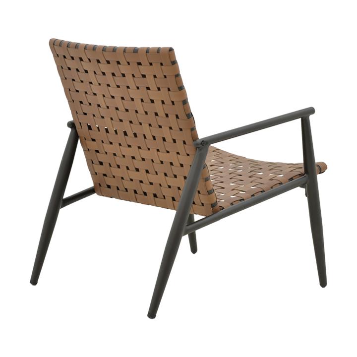 Armchair Eamon pakoworld metal black textilene brown 73,5χ62χ77cm