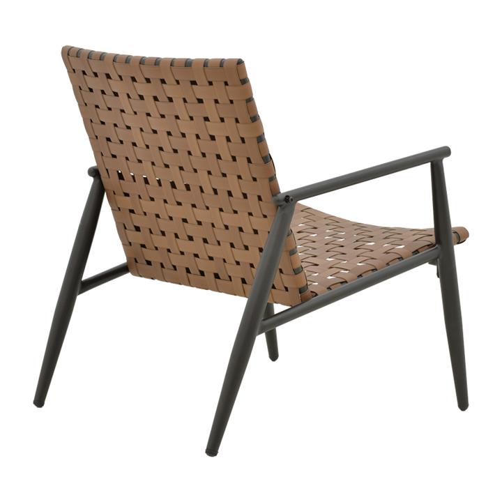 Armchair Eamon pakoworld metal black textilene brown 73,5χ62χ77cm