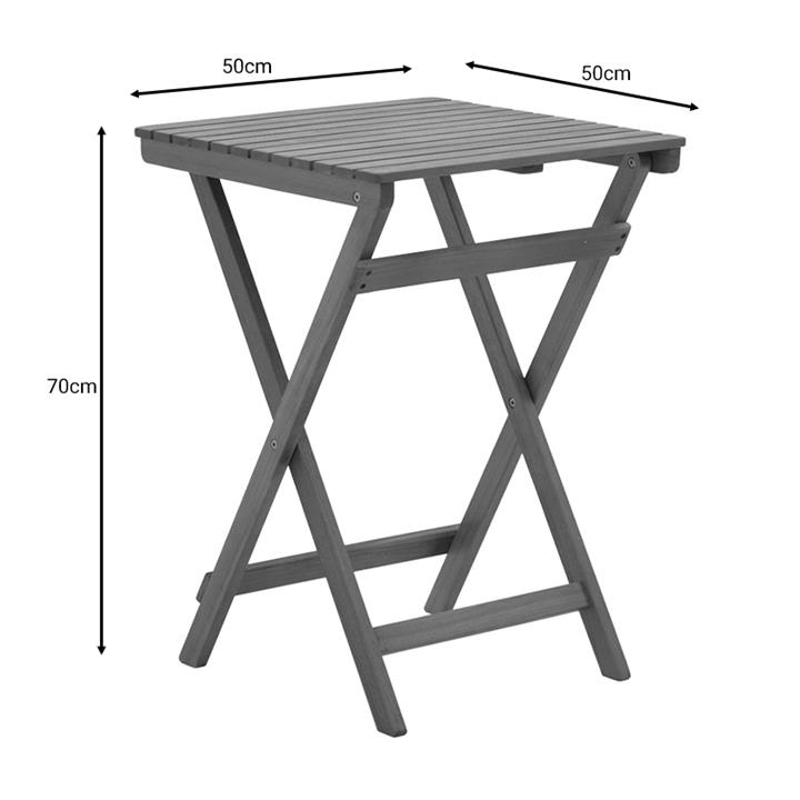 Dining table Recofly-Lazio pakoworld set of 5 folding natural solid acacia wood 50x50x70cm
