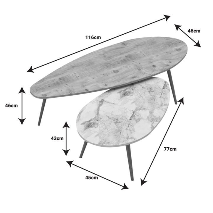 Davrane pakoworld walnut melamine coffee table 116x46x6cm
