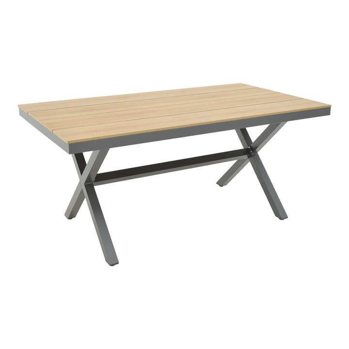 Table Thorio pakoworld wooden walnut top-black aluminium leg 160x90x75cm