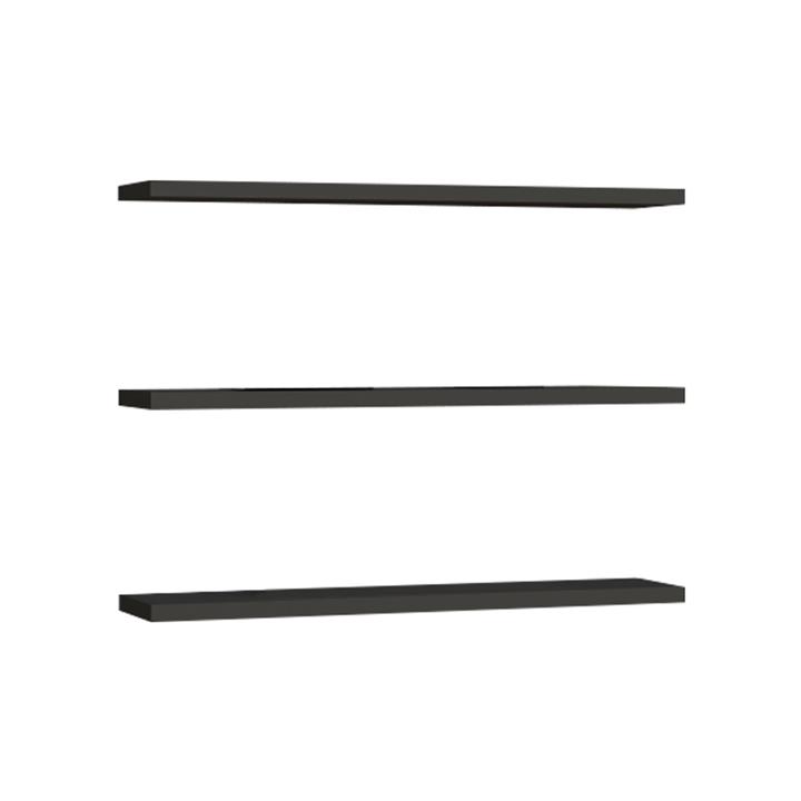 Edna pakoworld wall shelf set of 3 melamine in anthracite shade 60x14.5x1.8cm