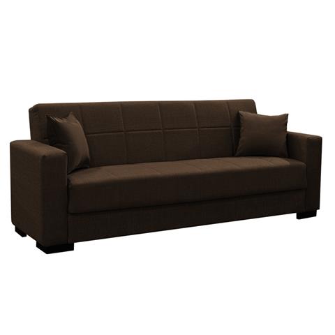 Vox pakoworld three-seater sofa-bed with storage brown fabric 215x85x80cm