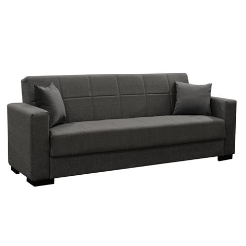 Sofa-bed with storage three-seater Vox pakoworld anthracite fabric 215x85x80cm