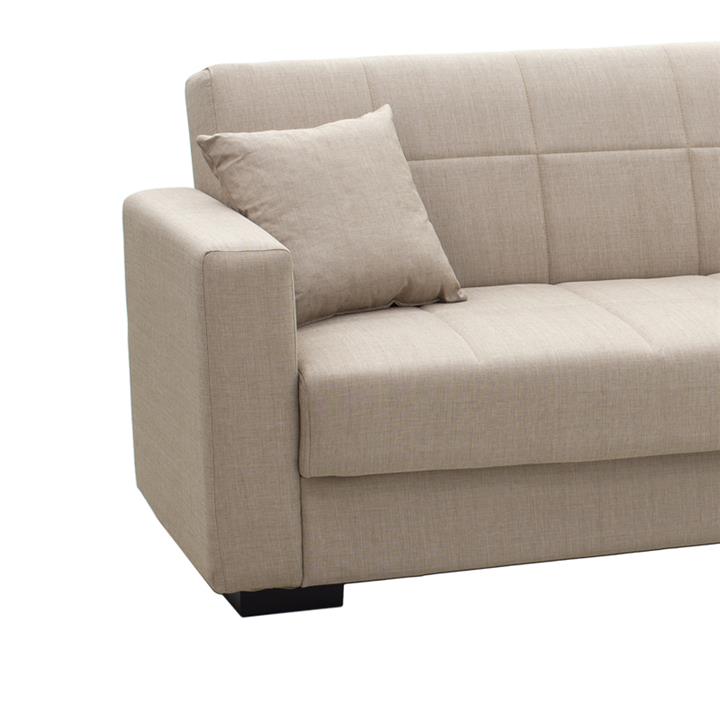 Vox pakoworld three-seater sofa-bed with storage cream fabric 215x85x80cm