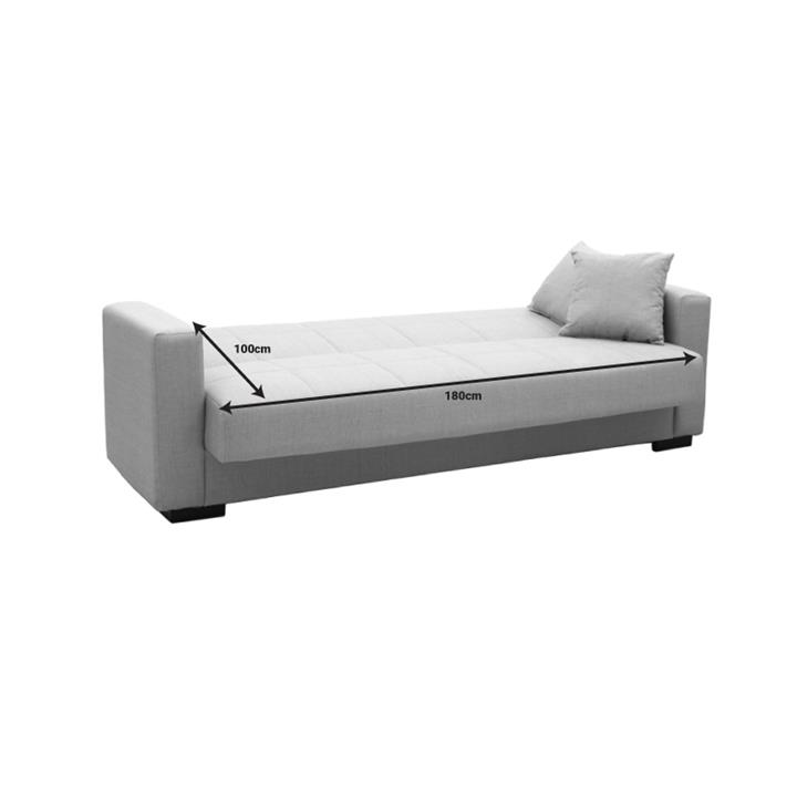 Vox pakoworld three-seater sofa-bed with storage light gray fabric 215x85x80cm