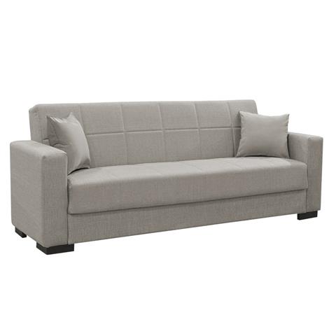Vox pakoworld three-seater sofa-bed with storage light gray fabric 215x85x80cm