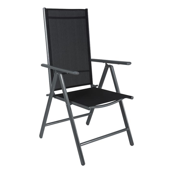 Candor pakoworld armchair anthracite aluminum and gray textilene 65x56x106cm