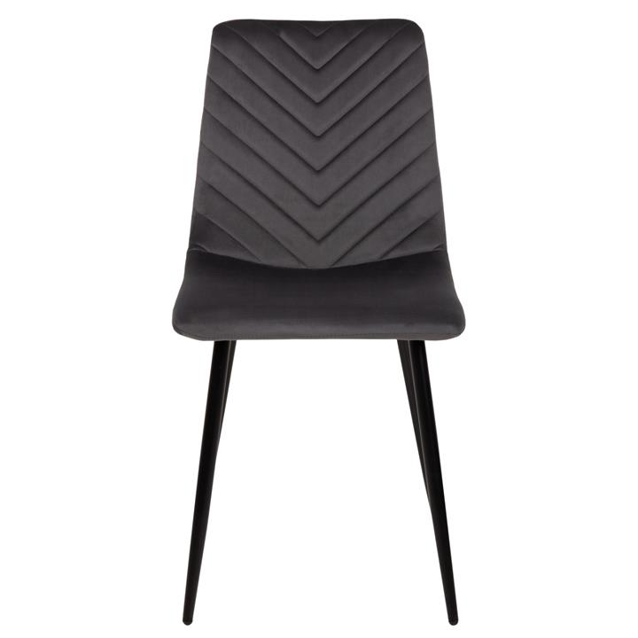 DINING CHAIR LATRELL HM8587.01 GREY VELVET & BLACK METAL LEGS 43x54x88Hcm.