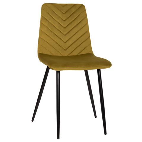 DINING CHAIR LATRELL HM8587.07 OLIVE GREEN VELVET & BLACK METAL LEGS 43x54x88Hcm.