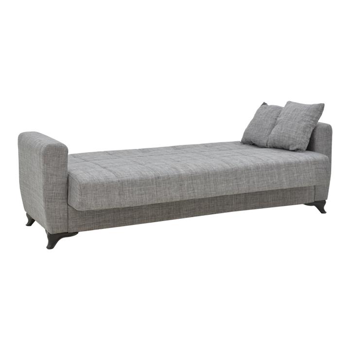 Three-seater Modestole sofa-bed with storage space pakoworld gray fabric 215x85x80cm