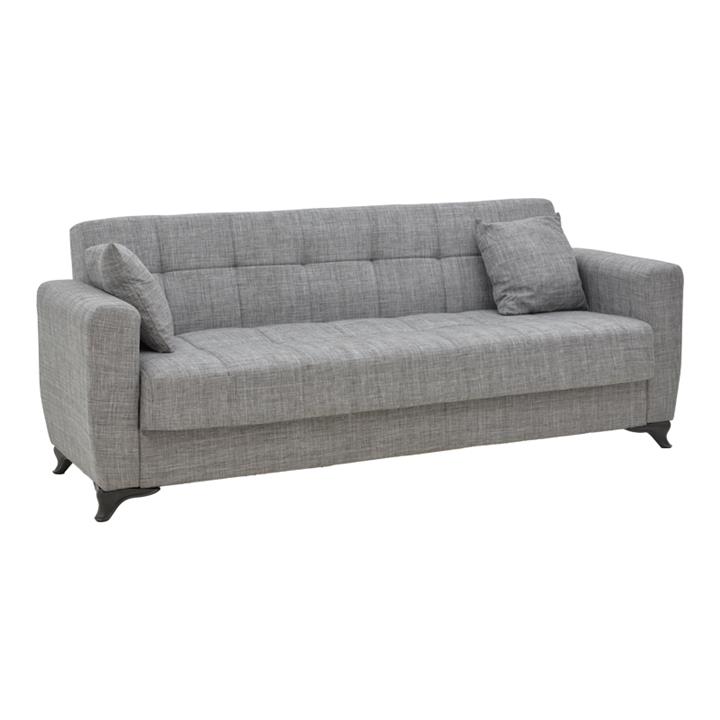 Three-seater Modestole sofa-bed with storage space pakoworld gray fabric 215x85x80cm