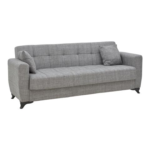 Three-seater Modestole sofa-bed with storage space pakoworld gray fabric 215x85x80cm