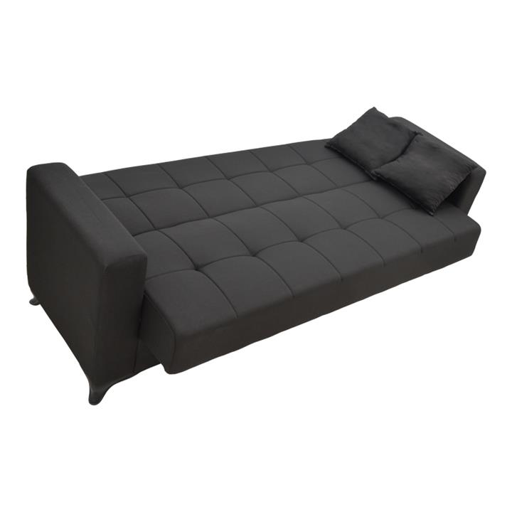 Modestole pakoworld three-seater sofa-bed with storage space black fabric 215x85x80cm