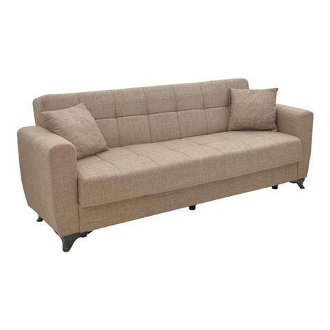 Modestole pakoworld three-seater sofa-bed with storage light brown fabric 215x85x80cm